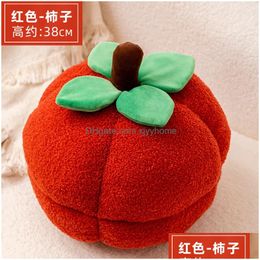 Cushion/Decorative Pillow 2024 Halloween Pumpkin Soft Persimmon Orange P Home Decoration Drop Delivery Garden Textiles Dh0Do