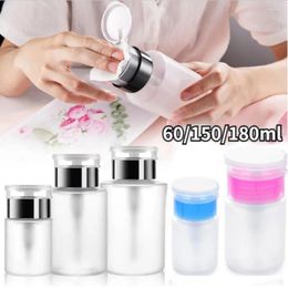 Storage Bottles 60/150/180ml Portable Nail Refillable Art Remover Makeup Bottle Empty Press Pump Travelling Dispenser Manicure Tools