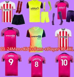 2023 2024 SUNDERLAND Home Soccer Jerseys STEWART SIMMS ROBERTS AMAD CLARKE DAJAKU EMBLETON EVANS NIEN 23 24 Football Shirt PRITCHARD Gooch ClarkeMens Kids Kit