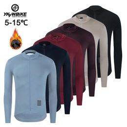 YKYW Men's Pro Autumn Winter Long Sleeve Thermal Fleece Jacket Man Cycling Jersey Bike Shirts Outdoor Bicycle Clothing Coat 240129