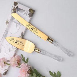 Personalized Engraved Cake Knife Serving Set Customized Shovel Birthday Gift Wedding Party Decoration Cutter 240127