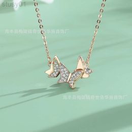 Designer Swarovskis Jewellery Shi Jia 1 1 Uses Crystal Romantic Full Diamond Butterfly Collarbone Chain Lilia High Version Live Broadcast