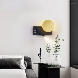 Wall Lamps Lamp With Switch LED Sconce On/Off 1-Light Bedroom Lights Fixtures Bedside Reading