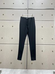 Women's Pants 2024 Women Fashion Slim Elastic Waist Ironing Rubber Zipper Skinny Leg 1221