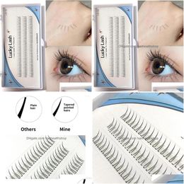 False Eyelashes Individual Lashes 120 Clusters V-Shaped Lower 5/6/7Mm Natural Under Eyelash Extension Easy Grafting Makeup Tools Dro Dh2Bk