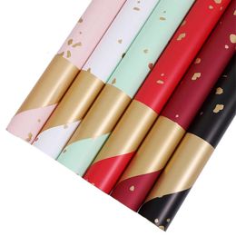 Flower Wrapping Paper Sprinkling Gold Bouquet Wrap Korean Art Gift 20 Sheets 240124