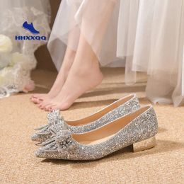 Heels Womens Pumps 117 Thick Summer Rhinestone Buckle Gentle Temperament Ladies Shoes Zapatos De Mujer 240125 21733 84490