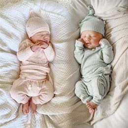 Clothing Sets 3pcs Infant Born Baby Cute Clothes Girls Boys Autumn Warm Harem Waffle Ribbed Solid Unisex Bodysuits Elastic Pants