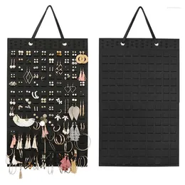 Jewelry Pouches Wall Mounted Display Organizer Bag Vertical Earring Necklace Bracelet Sticky Stick On Color