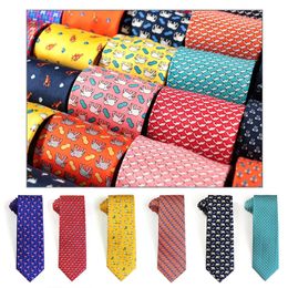 Tailor Smith 100% Silk Ties for Men Handmade Necktie with Animal Pattern Tie Fathers Day Birthday Gift Tie cravatta