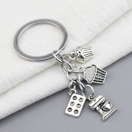 Keychains 1 Piece Kitchen Keychain Recipe Paper Cup Cake Charm For Chef Baker's Gift Baking Accessories Maker