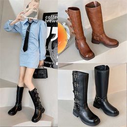 Boots Autumn Men Winter Ankle Over Knee Mid Length Western Yellow Knight Inner Elevated Martin Leather Female 230830