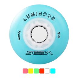 100% Original SEBA LUMINOUS Flashing Inline Skate Wheels LED Lighting Slalom Sliding Rollers 85A 72 76 80 mm Patines Tires240129