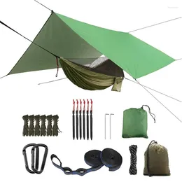 Camp Furniture Outdoor Camping Hammock Tent With Insect Net And Rainfly Tarpaulin Portable Waterproof UV Protection