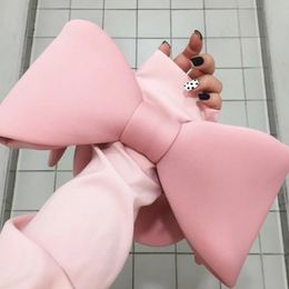 Personality Pink Colour Big Bow Travel Party Handbag Evening Clutch Bags Cute 240127