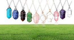 Necklace Gold Chain Silver Stainless Steel Jewellery Natural Stone Pendants Statement Chokers Necklaces Rose Quartz Healing Crystals4520752