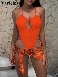 Women's Swimwear With Sarong Extreme Mini Micro Thong Strappy Women One Piece Swimsuit Female Monokini Bather Bathing Suit Swim V4043