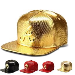 Doit Metal Brand male Baseball Cap hip-hop cap leather Skull Dollar Europe female Hats gorras for Men Women 240125