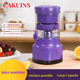 CAUKINS Electric Orange Juicer Lemon Squeezer Usb Rechargeable Citrus Machines Portable Blender 240131