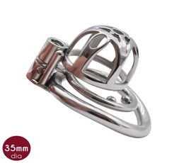 Small Sissy Cage with Screw Cock Lock Stainless Steel BDSM Device Removable Anti Fall Off Penis Ring Sex Toys Shop3243825