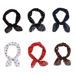 Scarves Stylish Black Dotted Small Square Scarf For Men And Women Neckerchief Headscarf Trendy Neck