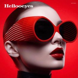Sunglasses Oversized Vintage Punk Goggle Y2K Women Luxury Brand Wrap Around Round Glasses Trendy Red Eyewear Shades UV400 Oculos