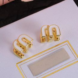 MU earrings designer 18K Gold 925 Silver Luxury Brand Designers Letters Stud Geometric Famous Women Round Crystal Rhinestone Pearl Earring Wedding Party Jewerlry