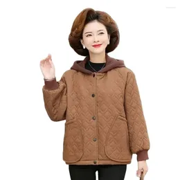 Women's Trench Coats Winter Cotton Jacket Women Loose Hooded Coat Fashion Pure Colour Thicken Outerwear Covered Button Parka Overcoat Female