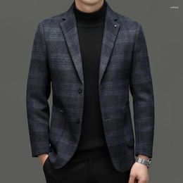 Men's Suits 2024 Fashion Business Gentleman Handsome British Style Casual Wool Double-sided Slim-fit Korean Wedding Male Jacket Blazer