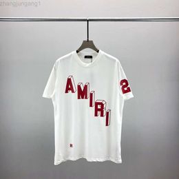 Designer T Shirt amiir New Letter Printed Pure Cotton Digital Mens And Womens Short Sleeved T-shirt Casual Half Sleeved