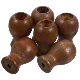 Curtain 6 Pcs Venetian Accessories Wooden Pendants 6pcs (Brown) Practical Cord Knob Easy To Fix Pull For Blinds Ends