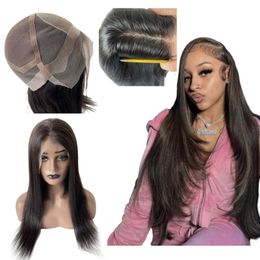 20 Inches European Virgin Human Hair Natural Color 150% Density 4x4 Silk Top Full Lace With PU Around Wigs for White Woman