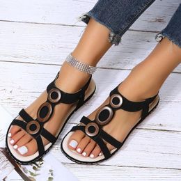 Sandals Women Platform Summer Boho Shoes Comfortable Open Toe Thong Buckle Roman Womens Bow Knotted Heeled