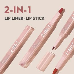 Double Head Lipstick Sexy Beauty Long Lasting Waterproof Pigment Matte Lipstick Pencils Moisturiser Lips Makeup Kit 240124