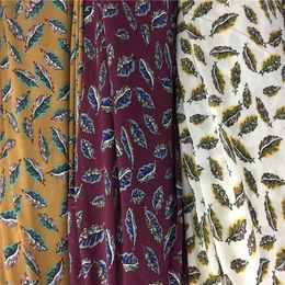 Clothing Fabric Patchwork Tecidos 3-colour Feather Printed Chiffon Cloth Summer Georgette Dress Material Fabrics