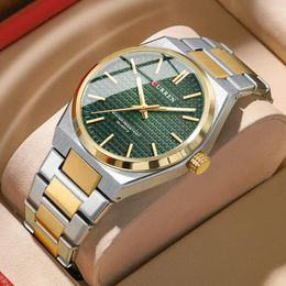 Wristwatches Fashion Unique Quartz Men's Wrist Watches Stainless Steel Strap Watch Simple Luminous Hands Clock