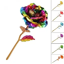 Decorative Flowers Multi-Color Gold Plated Artificial Rose Flower Romantic Valentine's Day Mother's Gifts Garden Home Decoration Wedding