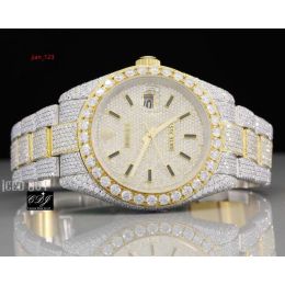 custom Moissanite Studded y iced out luxury watch bust down Two Tone Hip Hop Diamond Watch for men and women20RG