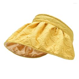 Wide Brim Hats 1PC Shell Cap Foldable Large Beach Sun Hat For Women Empty Top Visors Headband Hair Accessories