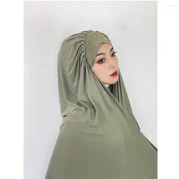 Ethnic Clothing 2024 Plain Instant Hijab Scarf Jersey Hijabs For Woman Turbans Women Muslim Fashion Headscarf Turban Head Wrap