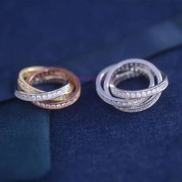 screw bracelet Designer ring carter Sterling Silver Ring Female Style Versatile Circle Multi layered Personalised Finger Ring