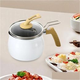 Pans Small Pot Cookware Depth 12Cm 1.9L Cooking Tool Soup Milk Pan For Picnic Gas Stoves Induction Kitchen Cam Drop Delivery Home Gard Otksv