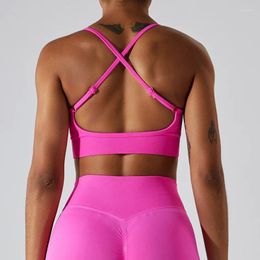 Active Shirts Breathable Sports Bra Seamless Underwear Women Back Tight Yoga Outdoor Running Tops Gym Workout Top Soft