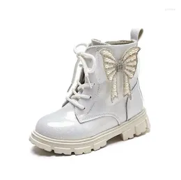 Boots Children Shoes For Size 21-36 Girls PU Leather Waterproof Winter Kids Snow