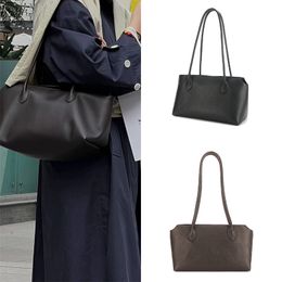 Autumn Genuine Leather Minimalist Versatile Totes Large Capacity Underarm Bag Cowhide Handbag for Women