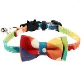 Dog Collars Cat Collar Supplies Kitten Neck Decor Pet Necklace Chain Ties Bowtie Neckchain Colourful