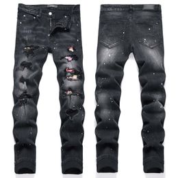 Stacked jeans men designer jeans womens stack pant mens jeans black pants high quality straight design retro Streetwear Casual Sweatpants designer jeans for woman