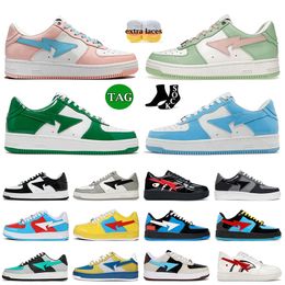 New Designer low Bapestaes Men Women Casual Shoes Leather Black and White Blue Men's Women's Outdoor Shark Sports Runner Lows Big Size 12 13 Sneakers
