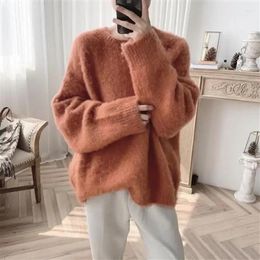 Men's Sweaters 2024 Autumn Winter Clothing Solid Color Casual Loose Sweater O-neck Long Sleeve Pullovers Fashion Warm Men Top
