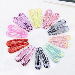 Hair Accessories 10PCS 5cm Glitter Hairpins Metal Barrettes BB Clips Kids Children Baby Girls Snap Women